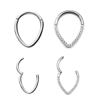drops of water shape zircon nose ring piercing tragus helix cartilage earring 316l surgical steel clicker body jewelry