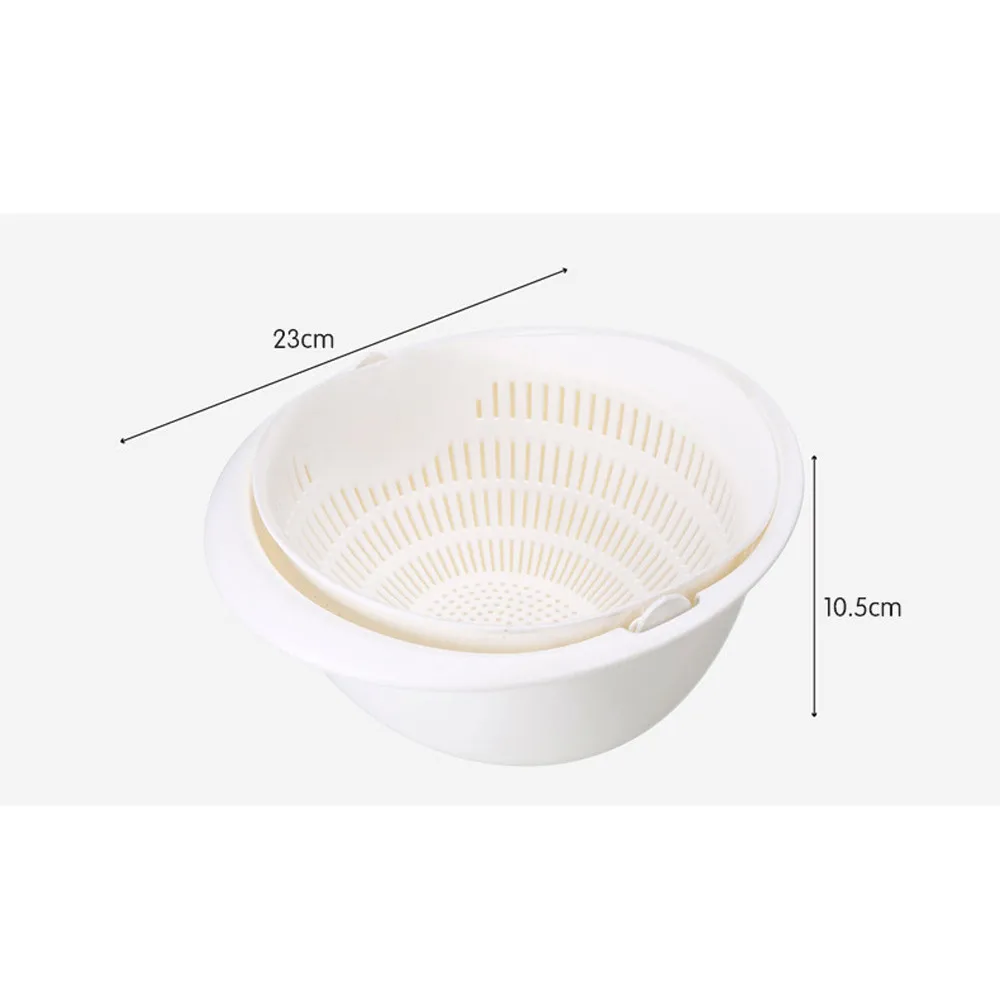 

Double Drain Basket Bowl Rice Washing Kitchen Sink Strainer Noodles Vegetables Fruit Kitchen Gadget Colander Coladores De Cocina