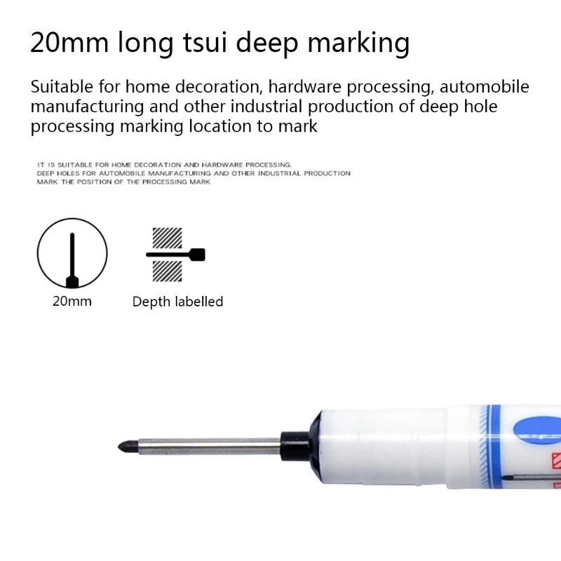 

Long Head Markers Bathroom Woodworking Decoration Multi-purpose Deep Hole Marker Pens