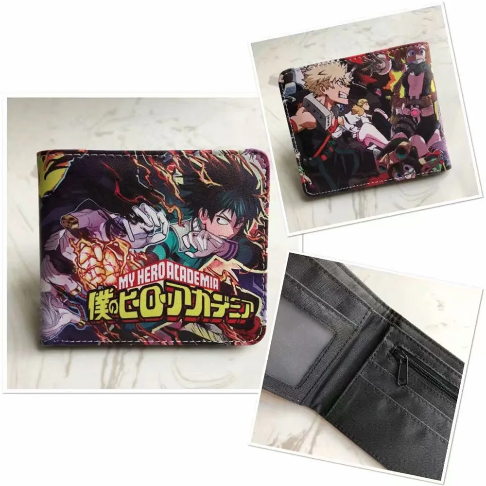 

Boku no hero academia Anime WallrtMy Hero Academia Wallet Men's Short Wallet Student Coin Purses Gift