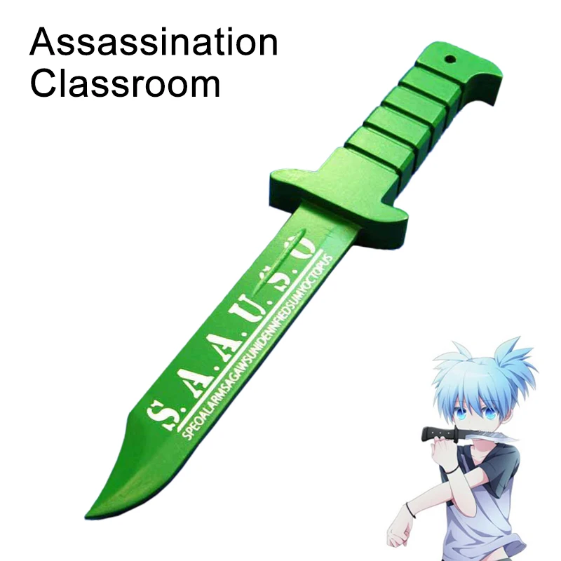 Espada corta para Assassinate Classroom de 37cm, figura de Anime Soul, Dagger, sistema de bambú, Mini Katana, cuchillo Assassin, arma Ninja para niños