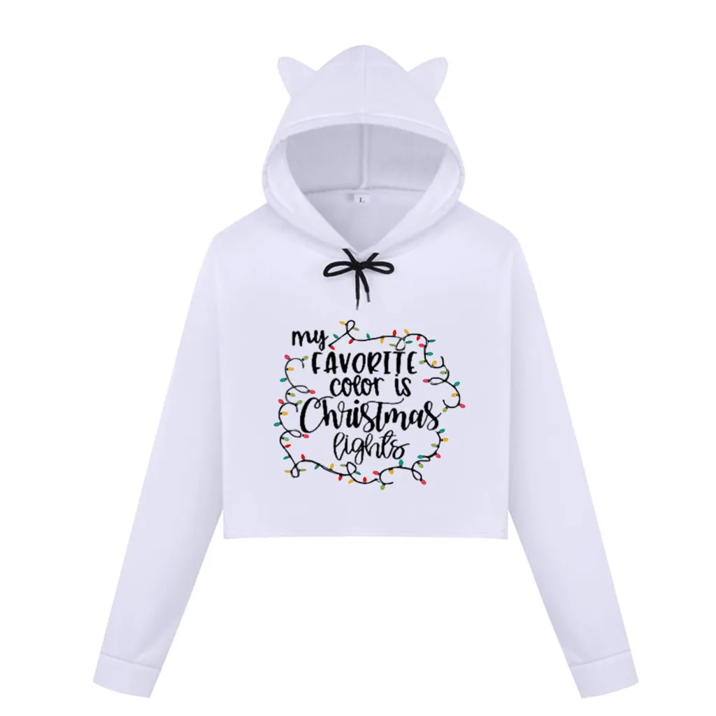 Повседневная Толстовка Женская рождественская толстовка с капюшоном и