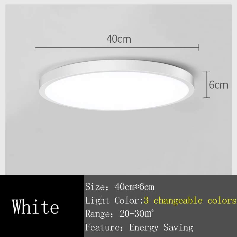 White Cover 40cm Современный светодиодный потолочный светильник, AC165-265V потолочный светильник, круглый подвесной светильник для гостиной, светильник для дома - Цвет корпуса: White Cover 40cm