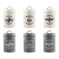 hot sale durable vintage wrought iron coffee suger tea food storage container sealed cans pots
