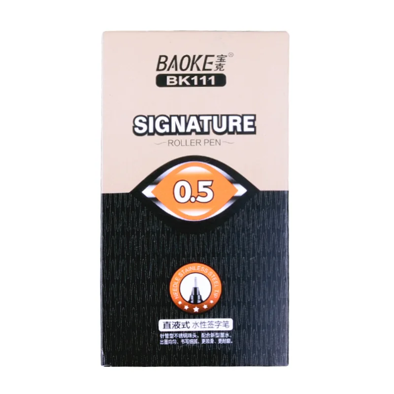 

12 Pcs/Box High Capacity Water-based Signing Pen School Stationery 0.5 mm Straight Liquid Signature Pens The Office Supplies