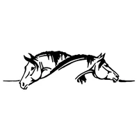 two horses car sticker vinyl auto accessories car window car styling decal pvc 4cmx13cm cover scratches waterproof