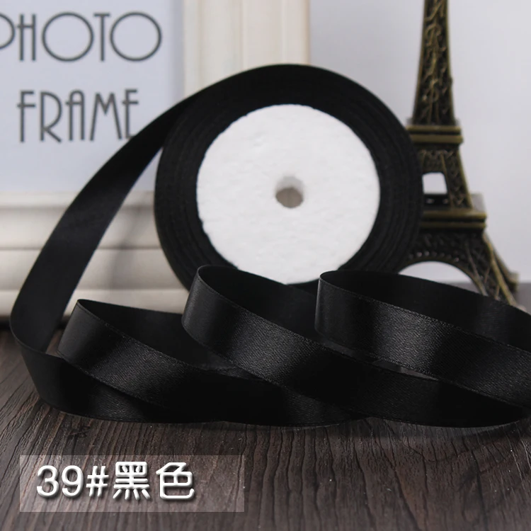 15 мм 25 ярдов шелковая атласная лента с одним лицом декоративный подарок ремесла