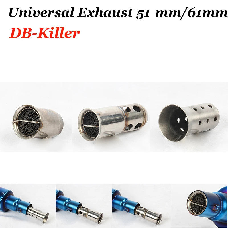 

New 51/60mm universal Motorcycle exhaust pipe DB killer silencer exhaust pipe back pressure DB killer high quality silencer