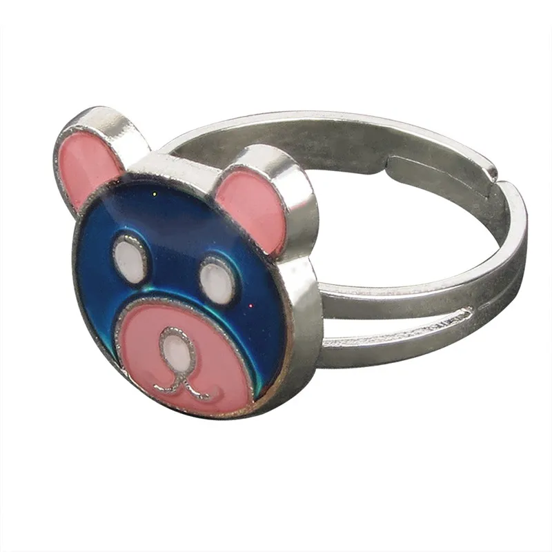 Милые Мультяшные кольца в виде головы медведя детские подарки на день рождения