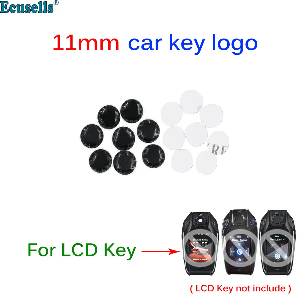 11mm Resin Epoxy Crystal Logo Sticker Emblem Badge for CF400 CF500 TK800 LCD Smart Key for Audi BMW VW Benz KIA Hyundai Toyota