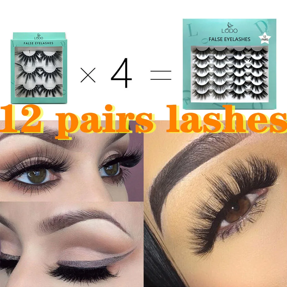 

NEW 12 pairs 8-25mm fake Eyelashes 100% Mink Eyelashes Mink Lashes Natural Dramatic Volume Eyelashes Extension False Eyelashes