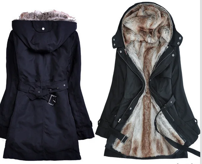 Женская длинная куртка со съемной кашемировой подкладкой теплая зимняя с