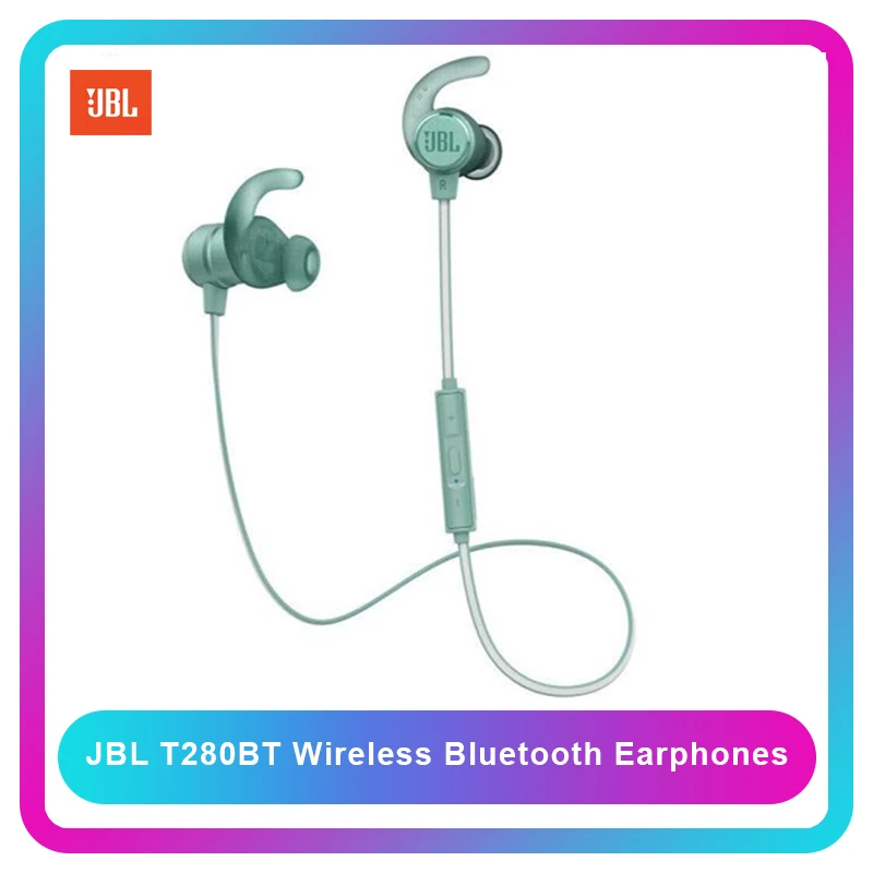 Оригинальные беспроводные Bluetooth наушники JBL T280BT зеленые водонепроницаемые