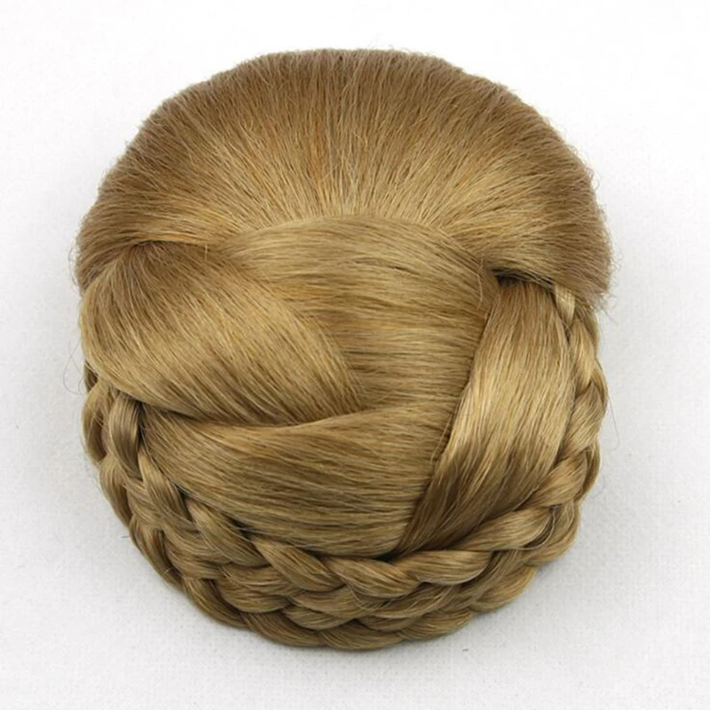 

6 Colors Women Knitted Braided Hair Clips Synthetic Hair Donut Fake Hair Headwear Hair Accessories