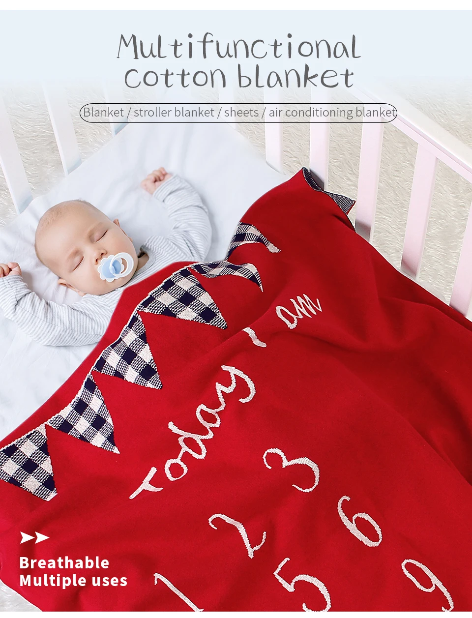 Детское одеяло s трикотажное хлопковое осеннее пеленка для новорожденных муслиновое одеяло 100*80 см детская коляска спальный мешок детские одеяла