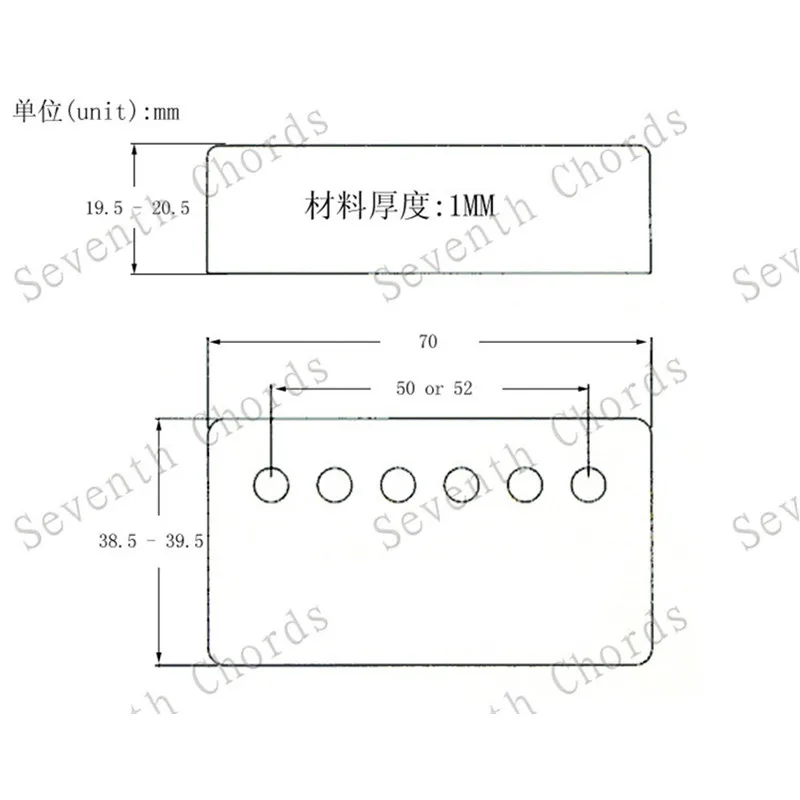 Набор 2 шт. латунных 6 отверстий струнный пикап крышка хамбакера для