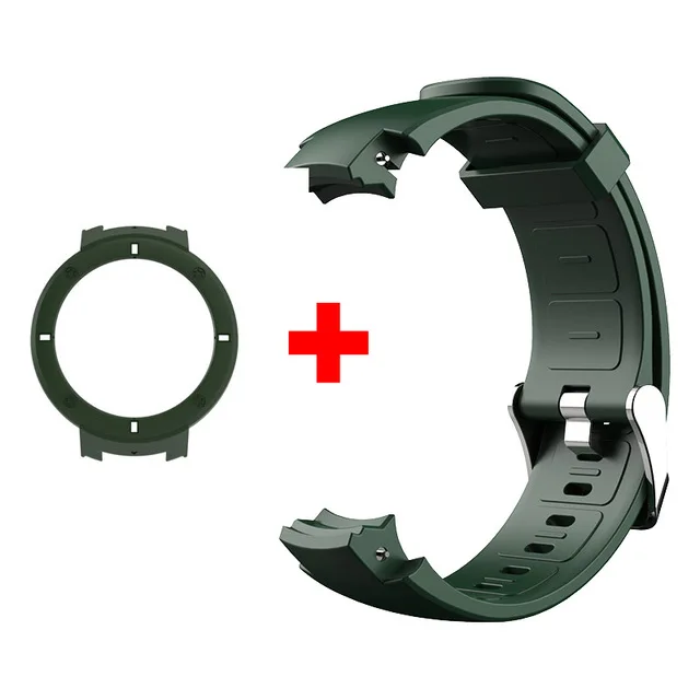 silicone green SIKAI силиконовый кожаный ремешок для часов Huami Xiaomi Amazfit Verge 3 lite часы высококачественный ремешок сменный Браслет для Huami 3 - Цвет: silicone green