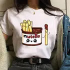 Женская футболка с принтом Nutella, Повседневная футболка, хипстерская женская футболка Tumblr, футболки в стиле Харадзюку, женская одежда