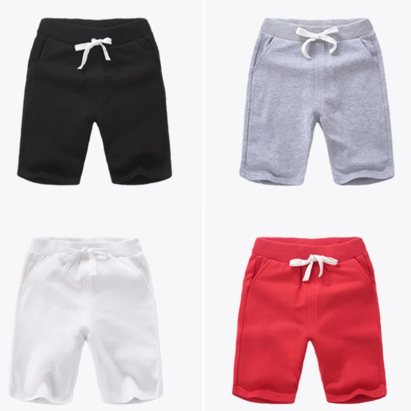 Летние детские шорты хлопковые для мальчиков и девочек карамельных цветов