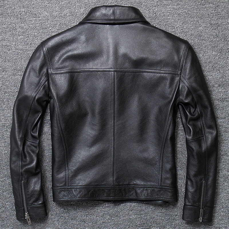 Мужская куртка из натуральной коровьей кожи в стиле милитари винтажная деловая