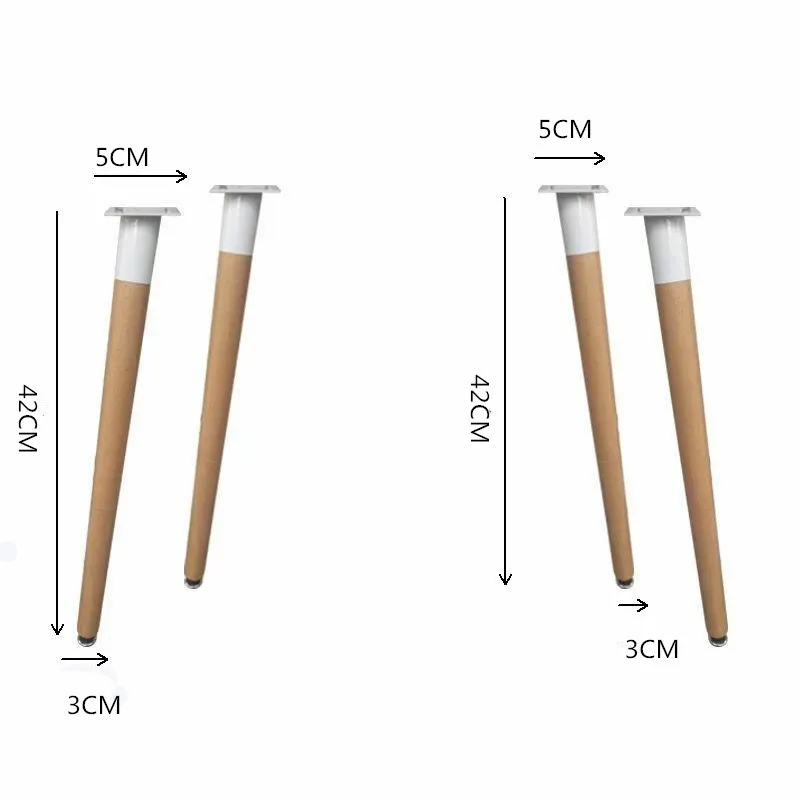 

4Pcs/Set Solid Wood Sofa Legs 30CM 42CM Nordic Wooden Iron Feet for Tea Table Chair Bed Cabinet Furniture Leg