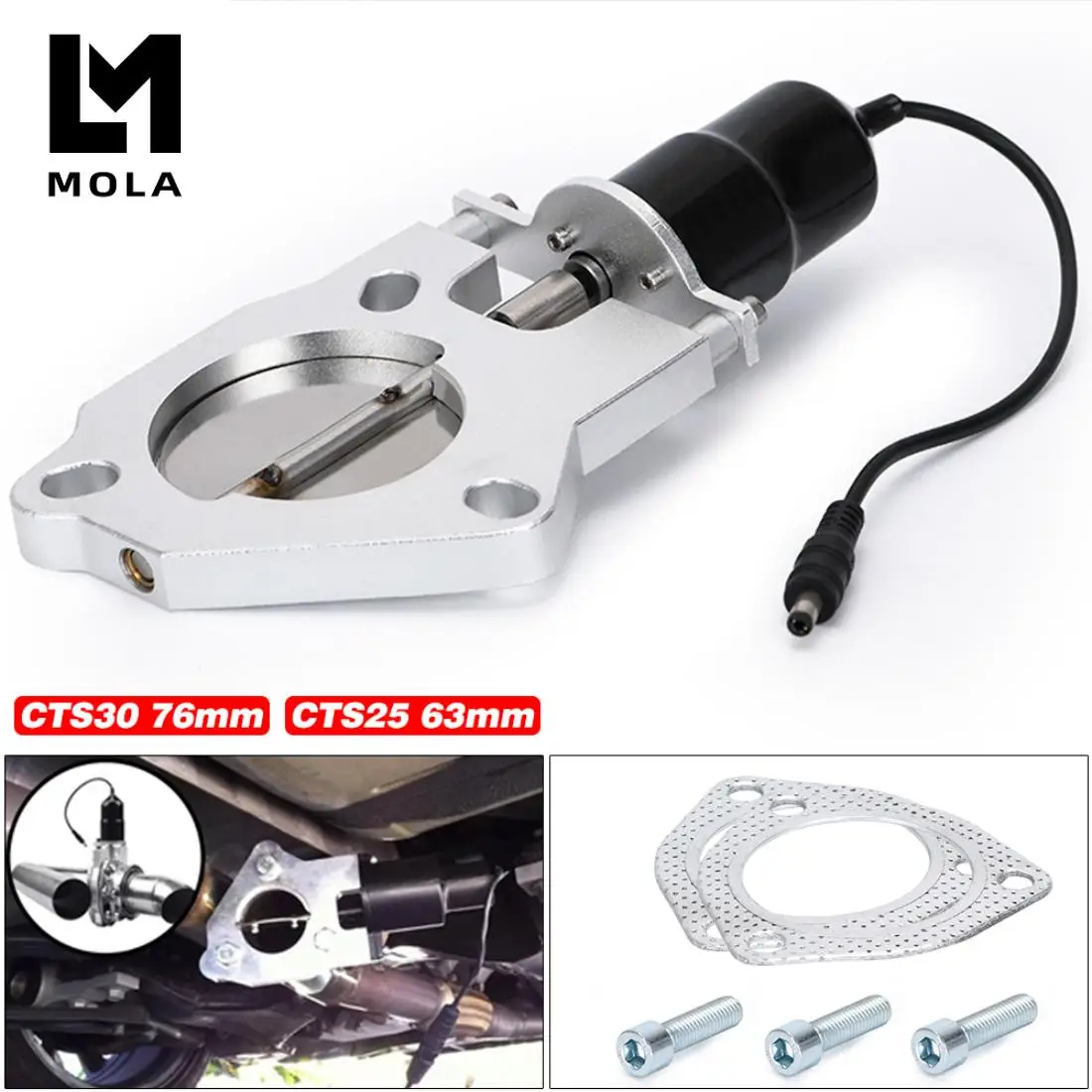 

2.0" 2.25" 2.5" 3.0" Stainless Steel Headers Electric Exhaust Cut Out Vavle Cut Out Kit Without Electric Remote Switch