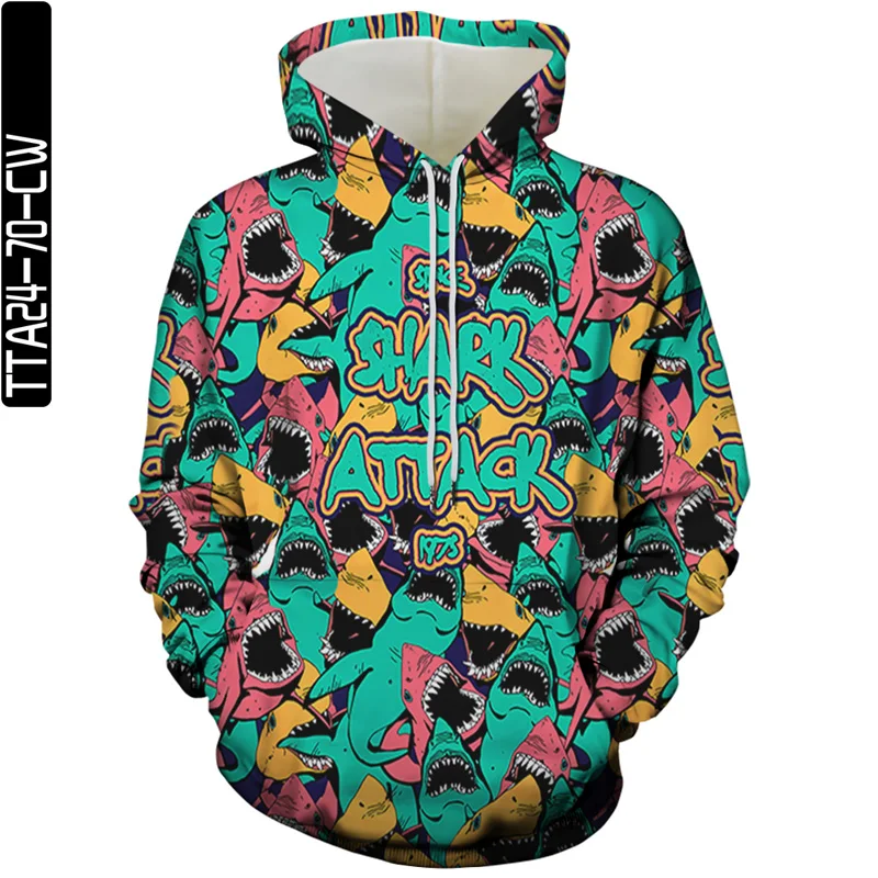 

Autumn Men's Hoodie Hip Hop Sports Parkour Street Breathables tyle Harajuku New Shark Couple sweatshirts Tops Size S-6XL