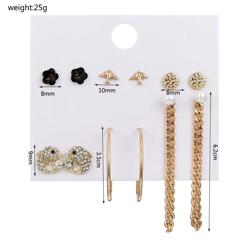 Модный Комплект сережек для женщин и девочек с длинной кисточкой 6 пар/набор