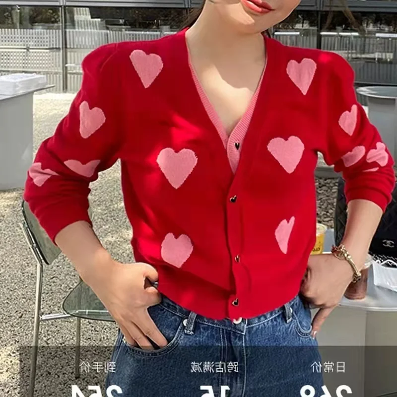 Женская одежда 2022 Женский вязаный свитер однобортный Свободный Повседневный на