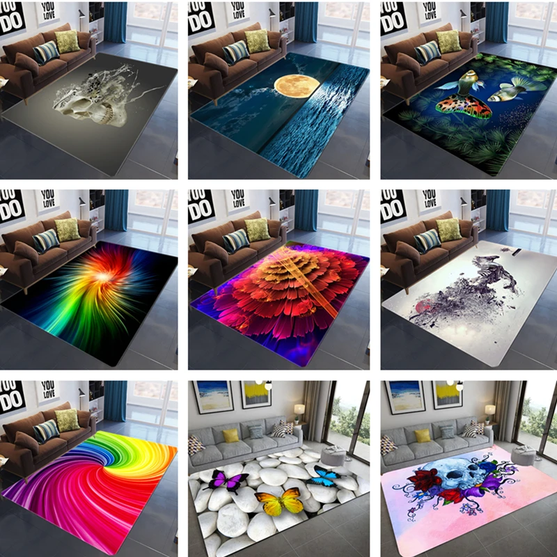 

Nordic living room carpet 3d colorful kids room rug floor mat soft baby parlor flower large rugs bedroom kitchen home carpet