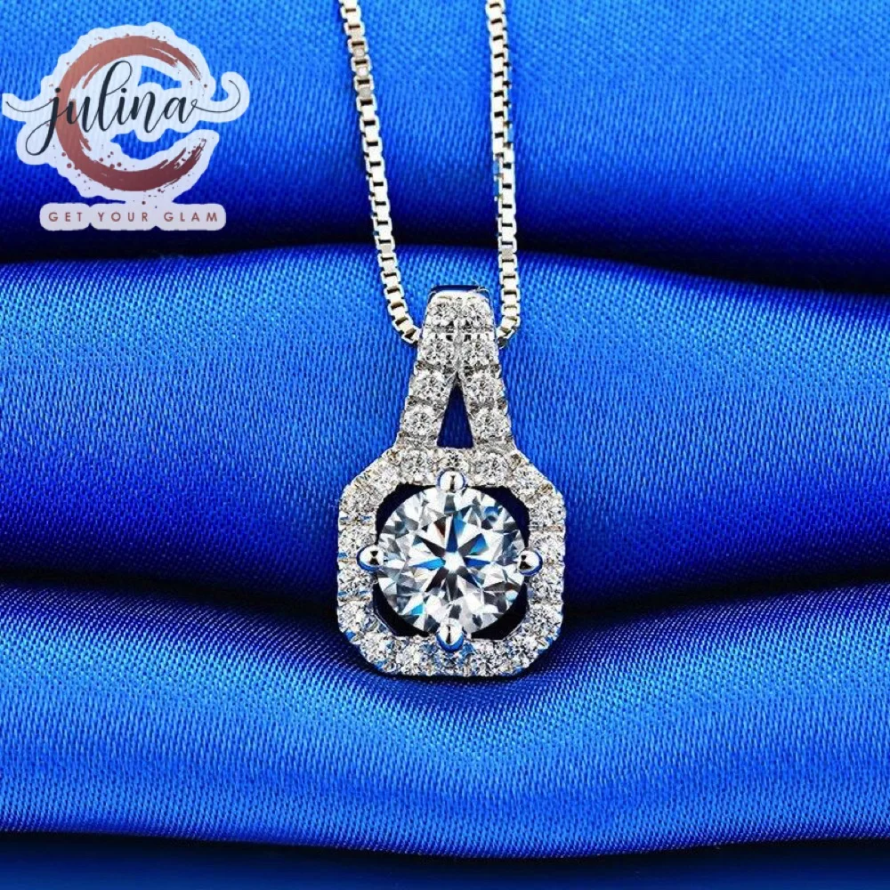 

Classic Fashion Top Trend White Crystal Pendant 925 Sterling Silver Chain Necklace Brilliant Shine