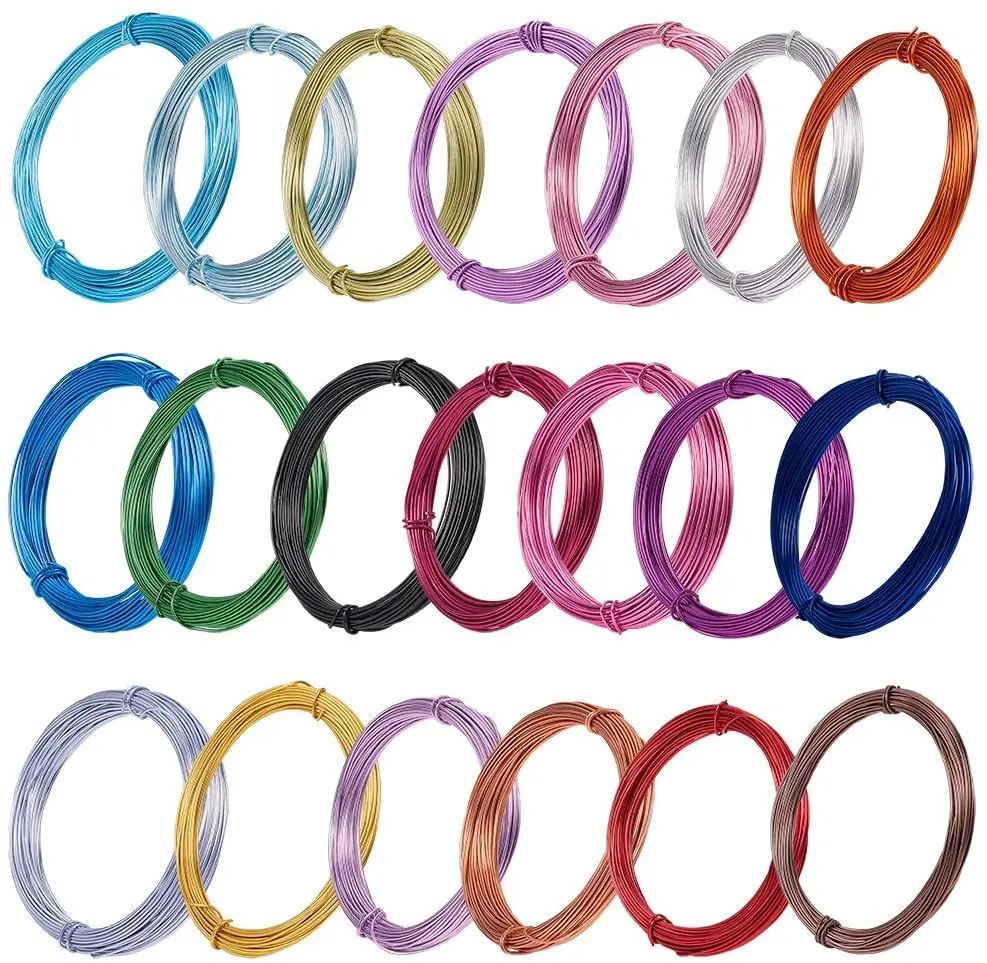 

20 Rolls 18 Gauge Aluminum Wire 10m(10.9 Yards)/Roll 1mm Flexible Metal Artistic Floral DIY Jewelry Craft Beading Wire 20 Colors