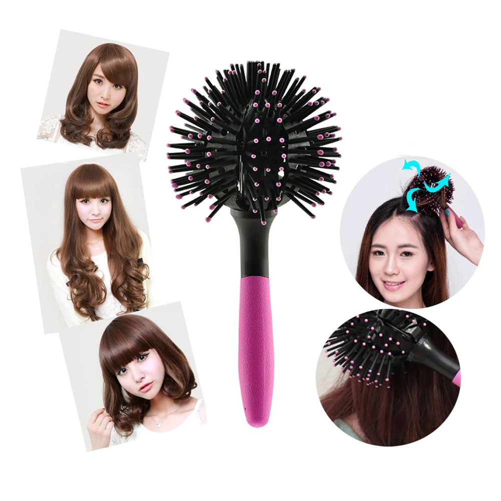 

3D Spherical Comb Hair Brush Spherical Comb Bomb Curl Hair Brush Styling Salon Round Hair Curling Tool Barber Accessories