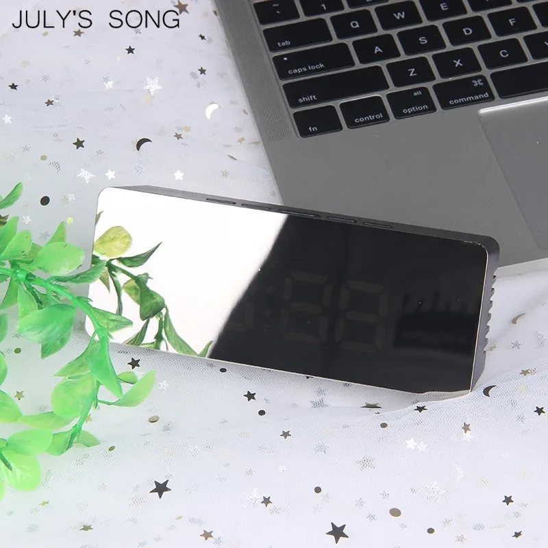 JULY'S SONG Зеркало LED Будильник цифровые часы ночные светильники термометр