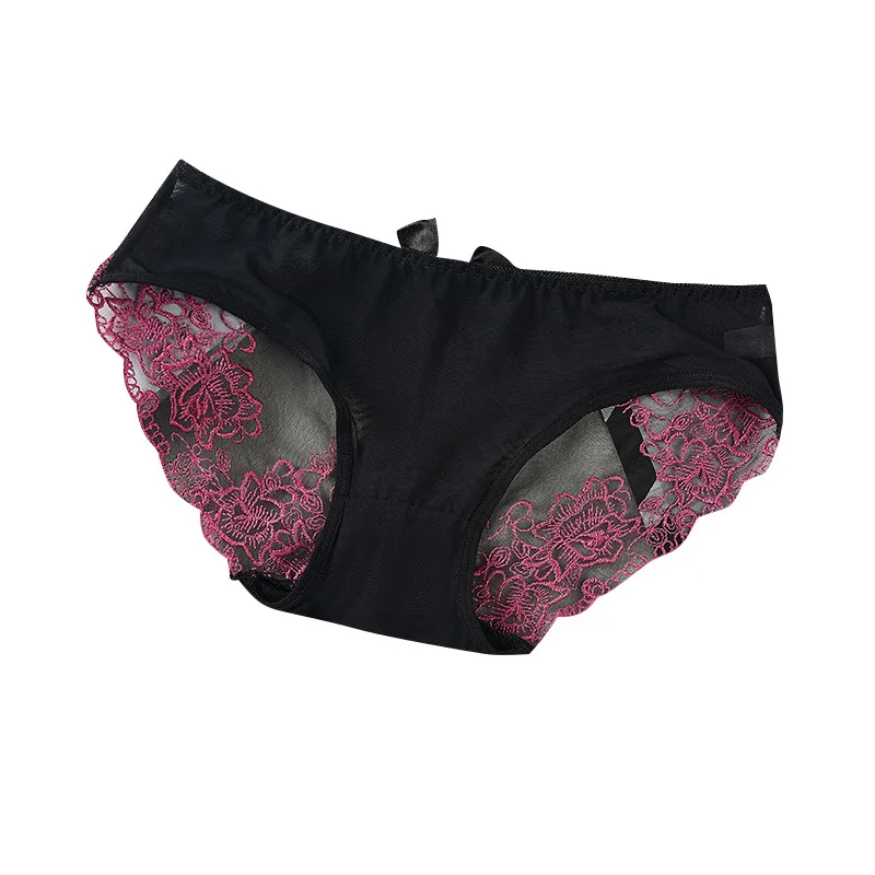 

New sexy low-cut white gauze transparent lace embroidery briefs hot sexy underwear wholesale female temperament