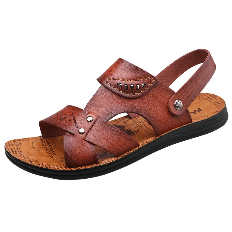 

Men Genuine Leather Sandals Summer Classic Men Shoes Slippers Soft Sandals Men Roman Comfortable Walking Footwear rtg5