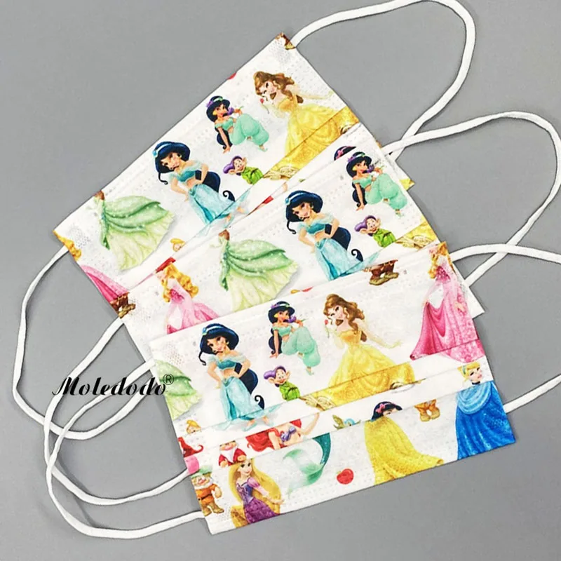 Одноразовая модная маска для лица защитная детская Принцессы Диснея мультяшная