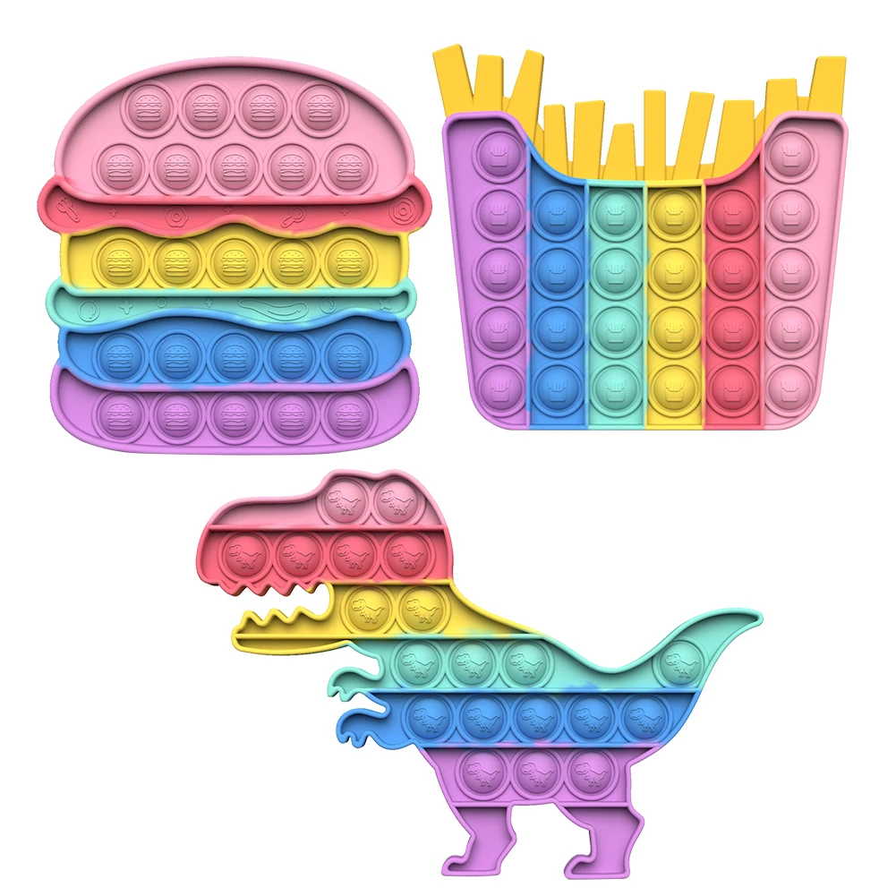 

Macaron Colors Push Bubble Fingertip Toys Anti-Stress Set Stress Reliever Squeeze Adults Children Sensory Decompression Toys