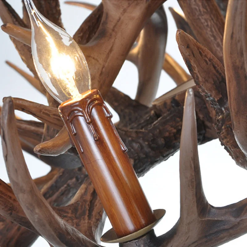 retro brown white resin antler chandelier lighting 469 arms e14 luxury vintage chandeliers for house lighting fixtures free global shipping