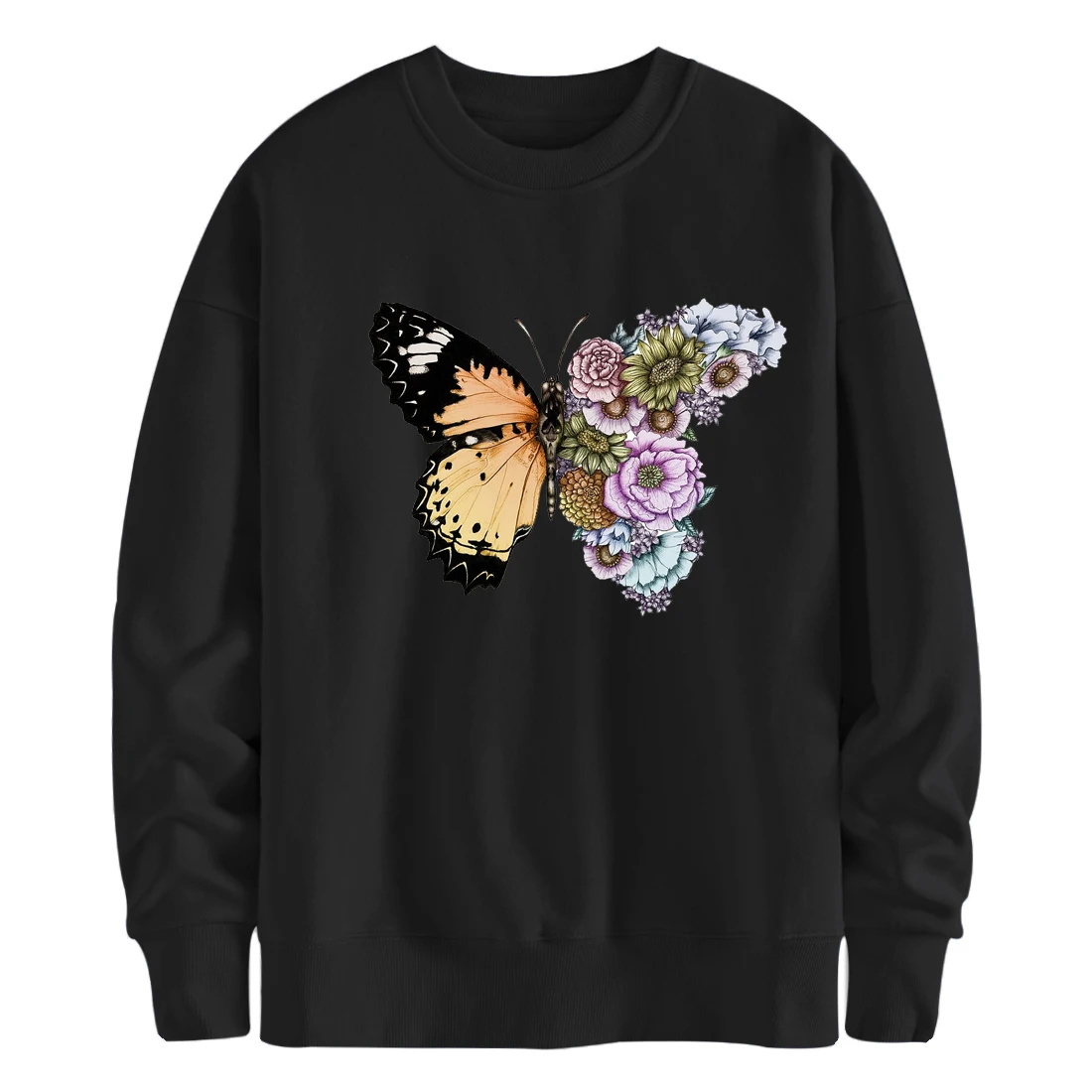 

Fashion Butterfly Print Fleece Sweatshirts Man Hoody 2020 Casual Hoody Streetwear Harajuku Pullovers White Moletom Masculino