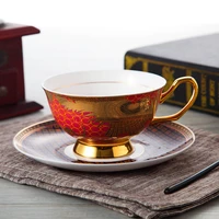chinese style phoenix porcelain tea cup and saucer home garden tableware kitchen dining bar