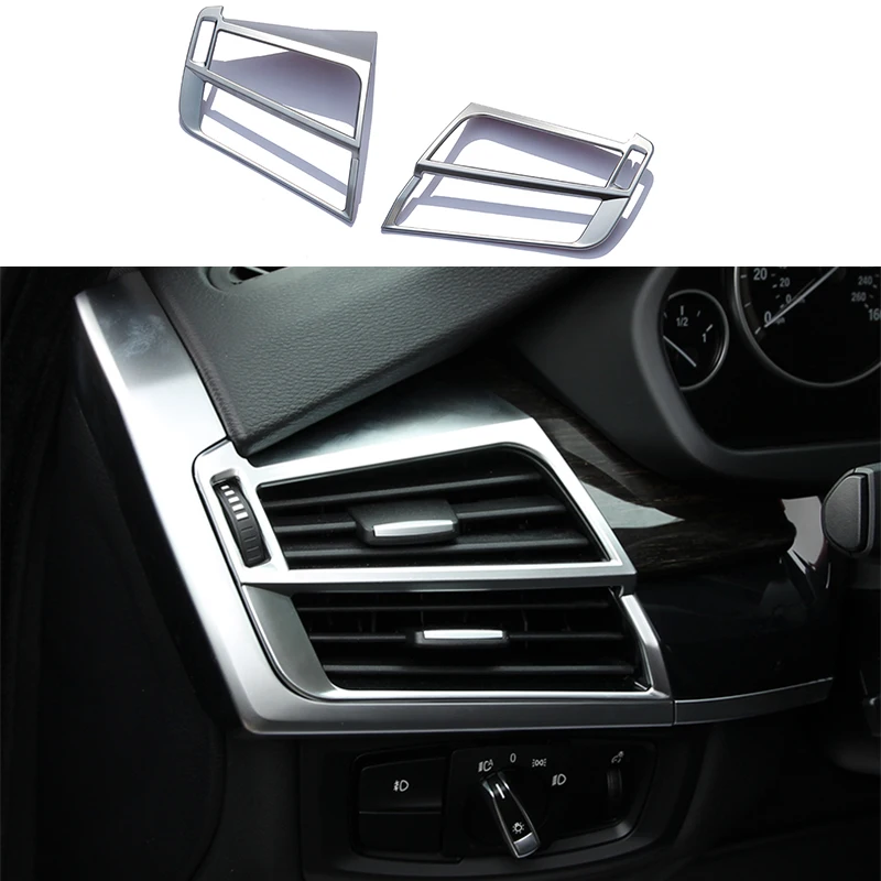 

2PCS Chrome Interior side air condition vent cover trim For BMW X5 X6 F16 F15 14-18