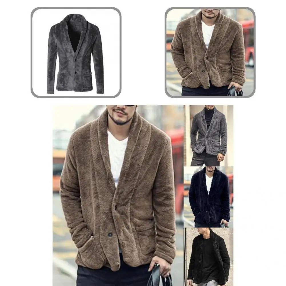 

Lapel Great Casual Male Jacket Outerwear Men Coat Thermal for Going Out