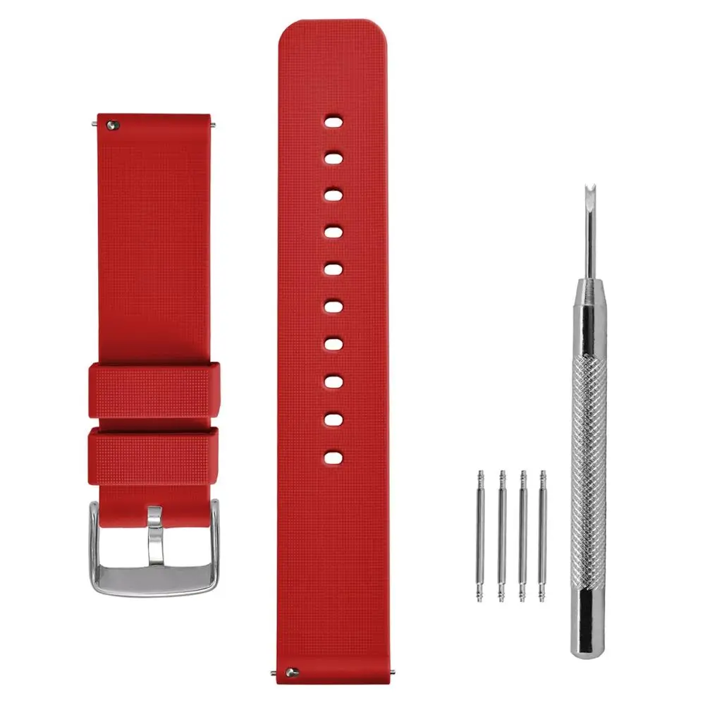 Anbeer Silicone Watchband 14mm 18mm 20mm 22mm 24mm Quick Release Replacement Bracelet Men Women Black Sport Rubber Watch Strap