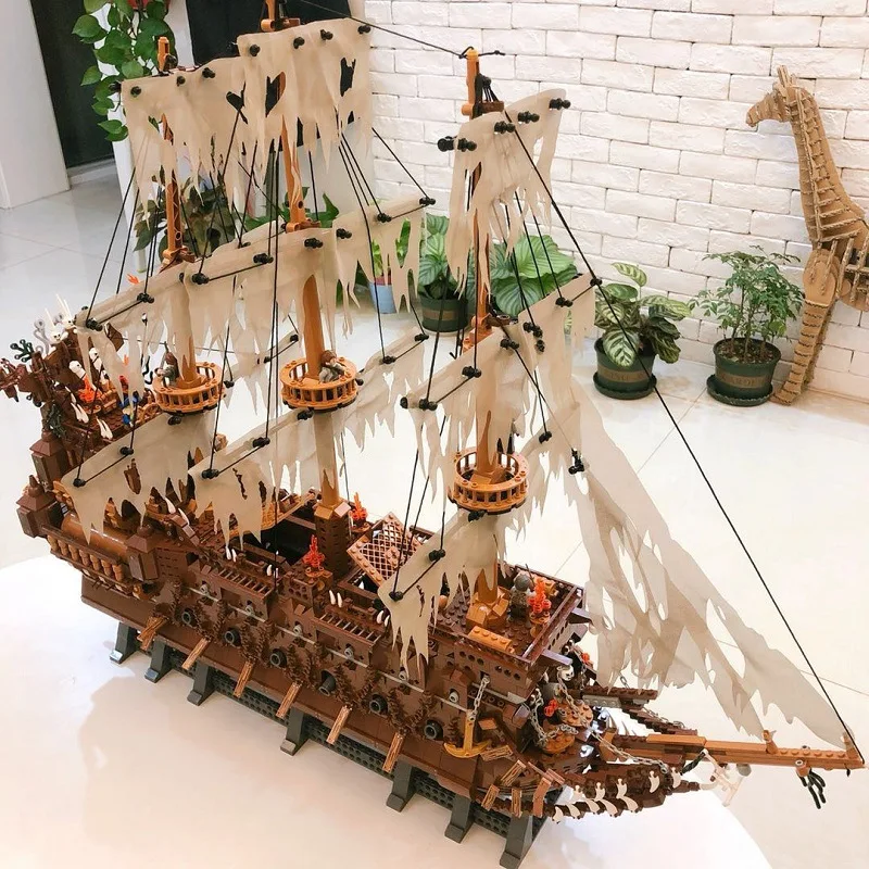 2020 новейшие 3652 шт Flyings The Nether Land 16016 кирпичи пиратский корабль MOC Пираты лодки