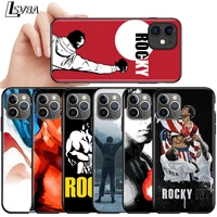 rocky balboa for apple iphone 12 11 pro max mini xs max xr x 8 7 6 6s plus 5s se 2020 soft black phone case