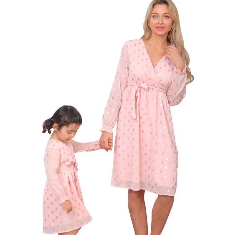 

2021 Spring and Summer New Women's Dress Girls' Baby Khaki Woven Mother Daughter Suspender Dress family dress