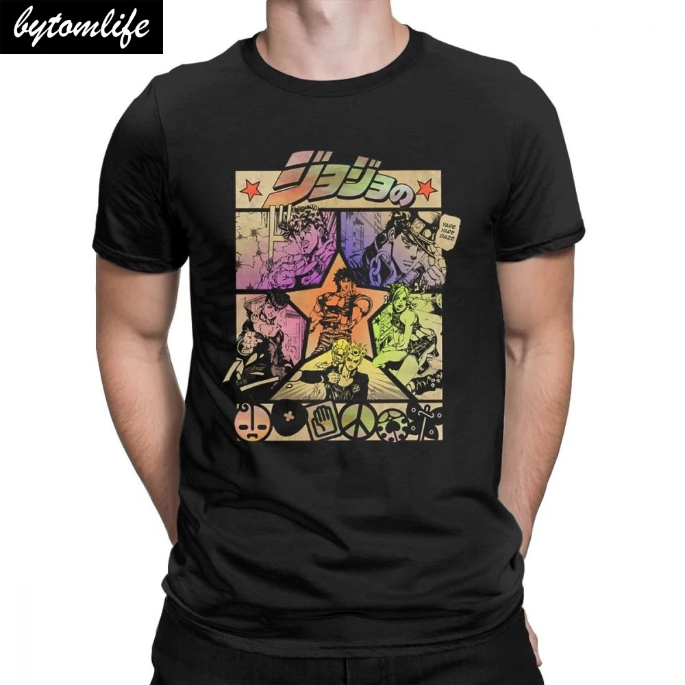 

Jojo's Page JoJo Bizarre Adventure Vintage T Shirts Men Short Sleeve Tops Designs Tees Pure Cotton O-Neck T-Shirt