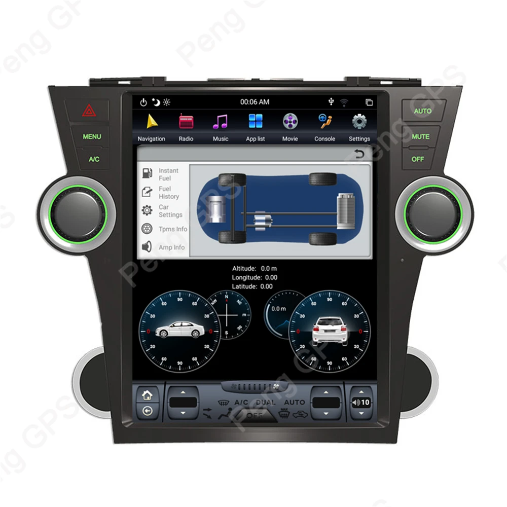 6 ядерный Android 8,1 Tesla стиль автомобиля радио forToyota Highlander 2009-2013 gps-навигация, dvd-плеер сенсорный экран монитор 4H видео