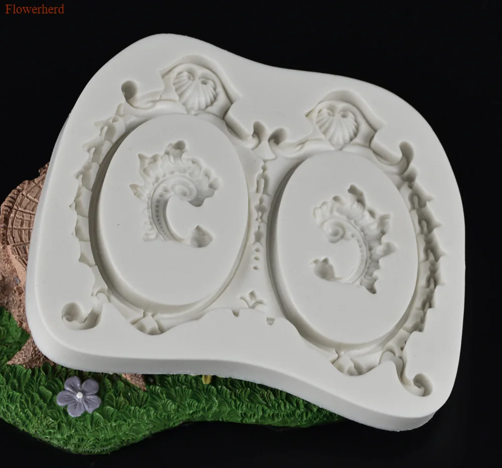 Новый Ретро рамка форма силиконовая для торта с помадкой сухой Pes модель Плесень